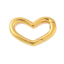 Золотой 925 пружинные кольца из стерлингового серебра, сердце, золотые, 10x16x2.5 мм
