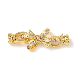 Настоящее золото 18K Латунное микропейв, прозрачный кубический цирконий, складные застежки, без кадмия и без свинца, стойки покрытие, долговечный, бантом, реальный 18 k позолоченный, 36 мм