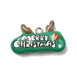 Олень Рождественские подвески из непрозрачной смолы, с железной платиной петлей, олень, 16.5x28x7 мм, отверстие : 2 мм