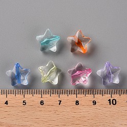 Mixed Color Transparent Acrylic Beads, Star, Mixed Color, 13x14x7.5mm, Hole: 1.5mm, about 880pcs/500g