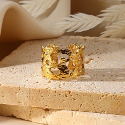 Самородки 304 открытые манжеты из нержавеющей стали для женщин, реальный 18 k позолоченный, самородки, 15.5 мм