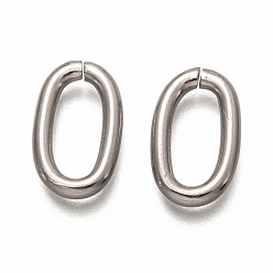 Нержавеющая Сталь Цвет Не тускнеет 304 открытые соединительные кольца из нержавеющей стали, овальные, цвет нержавеющей стали, 17x10x2.5 мм, внутренний диаметр: 5x12 мм