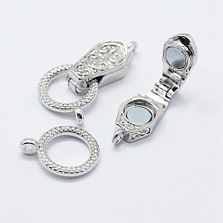 Платина Латуни раза по сравнению с магнитными застежками, платина, 31x13x5.5 мм, отверстие : 1.5 мм