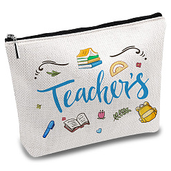 Слово Поликоттоновые холщовые сумки-хранилища с тематикой медсестры, металлические мешочки на молнии, прямоугольные, слово, 18x25 см