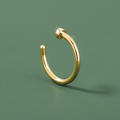 Золотой 304 плоские круглые манжеты-кольца для носа из нержавеющей стали, золотые, 13x13 мм