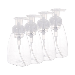 Clear Foaming Pump Soap Bottles, Refillable Plastic Bottles, Clear, 16x9.2x5.6cm, Capacity: 300ml