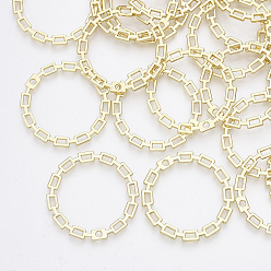 Light Gold Alloy Pendants, Ring, Light Gold, 33x33x2mm, Hole: 2mm