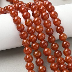 Красный Природные треск агат бисер нитей, круглые, окрашенные, красные, 10 мм, отверстие : 1.6 мм, около 33 шт / нитка, 14.96'' (38 см)