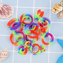 Разноцветный 10 пары силиконовых ушных вкладышей, колонка, ушные тоннели, красочный, 6~25 мм