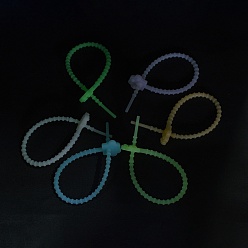 Paw Print Светящиеся силиконовые кабельные стяжки, светящийся в темноте ремешок-органайзер из шнура, для управления проводами, отпечаток лапы, 240x23x6 мм, отверстие : 2.7 мм