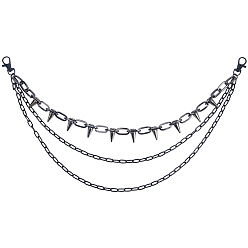 Черный 1Унисекс, сплав с заклепками 3Многослойные поясные цепочки, чёрные, 510 мм