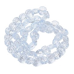 Light Blue Electroplate Baking Paint Transparent Glass Beads Strands, Crab, Light Blue, 13x16x8.5mm, Hole: 1.2mm, about 55pcs/strand, 24.41''(62cm)