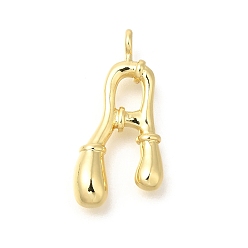 Letter A Стойки обшивки латунные подвески, без кадмия и без свинца, подвески с буквой az~z, буква a, 24x12x4 мм, отверстие, 2 мм