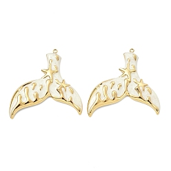 Другие Океан 304 эмалированные подвески из нержавеющей стали, вакуумное покрытие pvd, реальный 18 k позолоченный, прелести рыбий хвост, 46x44.5x3 мм, отверстие : 1.8 мм