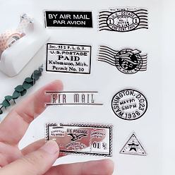 Word Air Mail Stamp Theme Silicone Clear Stamps, for Card Making Decoration DIY Scrapbooking, Word, 16x11cm