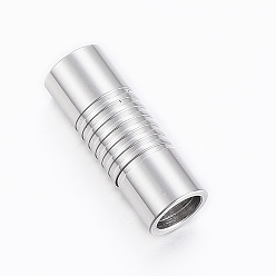 Нержавеющая Сталь Цвет Устойчивые к потускнению гладкие 304 магнитные застежки из нержавеющей стали с вклеиваемыми концами, колонка, цвет нержавеющей стали, 21x8 мм, отверстие : 6 мм