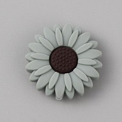 Шифер Серый Пищевые экологически чистые силиконовые бусины, маргаритка, шифер серый, 30x9 мм, отверстие : 2.5 мм