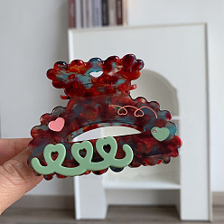 Красный Заколки для волос с когтями из ацетата целлюлозы (смола), аксессуары для волос для женщин и девочек, красные, 80x55 мм