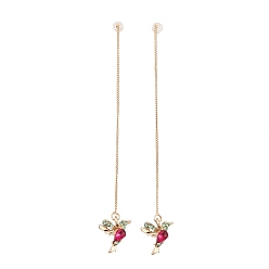 Изумруд Птица сплав горный хрусталь нить для ушей, золотые, темно-зеленый, 125x16 мм