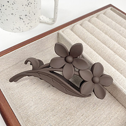 Коричневый Цветочные пластиковые заколки для волос с большими когтями, аксессуары для волос для женщин и девочек, кофе, 115x55 мм