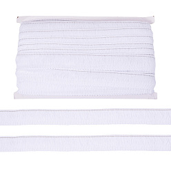 Blanc Ruban polyester, bordure en dentelle à franges, blanc, 7/8~1 pouces (23~25 mm), environ 25m / carte