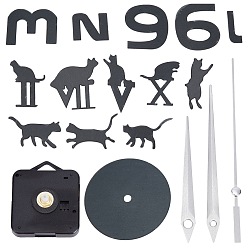 Черный Железные часы и указатели, с фурнитурой из сплава и бумаги, без батареи, чёрные, 89.5x0.8 мм, отверстие : 7.5 мм