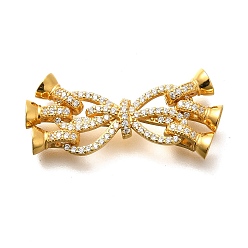 Настоящее золото 18K 925 Складчатые застежки из стерлингового серебра с микропаве из прозрачного кубического циркония, бантом, реальный 18 k позолоченный, 30 мм
