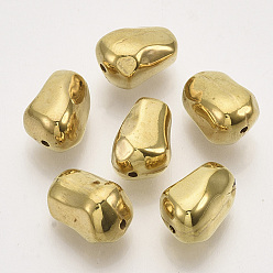 Golden CCB Plastic Beads, Nuggets, Golden, 13x8.5x8.5mm, Hole: 1.2mm, about 800pcs/500g