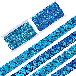 (52) Непрозрачная лаванда 2 шт. 2 цветные пластиковые и полиэстеровые бусины с пайетками, блестки бисер, Аксессуары для орнаментов, 2 рядов рулет с пайеткой, плоско-круглые, разноцветные, 15 мм, 1 шт / цвет