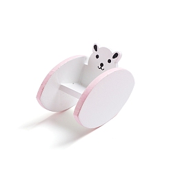 Pink МДФ доска медведь кресло-качалка миниатюрные украшения, аксессуары для кукольного домика с микро-ландшафтом, притворяясь опорными украшениями, розовые, 62x36x48 мм