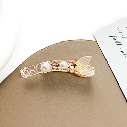 Персиковый Слойка Заколки для волос из акрила и крокодила, аксессуары для волос для женщин и девочек, розовые, 76 мм