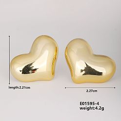Золотой Модные милые серьги-сердечки для индивидуального подбора, золотые, 22.1x22.7 мм