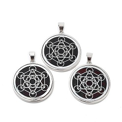 Шестиугольник Натуральный белый оболочки подвески, плоские круглые подвески из латуни с платиновым покрытием, шестиугольник, 30x27x3 мм, отверстие : 4x6 мм