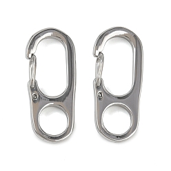 Нержавеющая Сталь Цвет 304 из нержавеющей стали скалолазание карабинов, ключевые застежками, овальные, цвет нержавеющей стали, 27x12x5 мм, отверстие : 7 мм