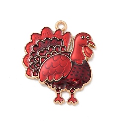 Цыпленок Подвески из эмали и сплава, золотой свет, без кадмия и без свинца, Турция, 34x26.5x2 мм, отверстие : 1.5 мм