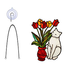 Красный Акриловый кулон украшение, с железной цепью и крюком, красные, 203x148 мм