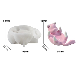 Белый Силиконовые формы для тарелок для ювелирных изделий своими руками, формы для литья смолы, форма кошки, белые, 106x66x53 мм