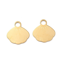 Shell Shape 304 подвески из нержавеющей стали, ионное покрытие (ip), реальный 18 k позолоченный, формы раковины, 17x16x0.8 мм, отверстие : 3.4 мм