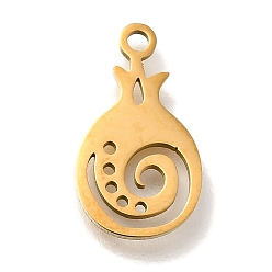 Pomegranate 201 подвески из нержавеющей стали, фруктовые прелести, гранат, 14.5x8x1 мм, отверстие : 1.2 мм