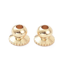 Настоящее золото 14K Apetalous латунь крышки шарика, долговечный, реальный 14 k позолоченный, 4x3 мм, отверстие : 1.4 мм