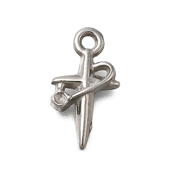 Нержавеющая Сталь Цвет 304 подвеска из нержавеющей стали со стразами, звезда очарование, анти-тускнение, цвет нержавеющей стали, пригодный для 1.2 стразами мм, 15.5x8.5x2 мм, отверстие : 1.4 мм