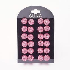 209_Розовый Подарок для валентина для нее, 925 серьги из стерлингового серебра австрийского хрусталя, мяч серьги, круглые, 209 _rose, 4 мм