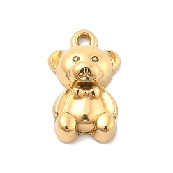 Настоящее золото 14K Ионное покрытие (ip) 304 подвески из нержавеющей стали, медведь, реальный 14 k позолоченный, 21.5x13.5x6.5 мм, отверстие : 2 мм