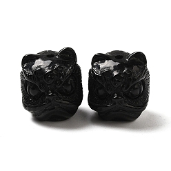 Черный Непрозрачные шарики cmолы, танцующий лев, чёрные, 17.5~18x15.5x16 мм, отверстие : 2 мм