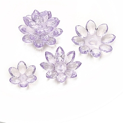 Средний Фиолетовый Акриловый шарик крышки, цветок, средне фиолетовый, 24~35 мм