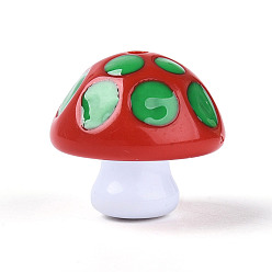 (123L) Белый крем непрозрачный блеск 2 шт. непрозрачные акриловые эмалевые бусины, гриб, огнеупорный кирпич, 22.5x24.5 мм, отверстие : 2.5 мм