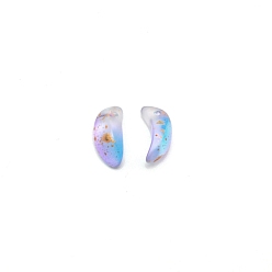 Mauve Handmade Foil Glass Charms, Pataline, Mauve, 12.5x6x4.5mm, Hole: 1mm