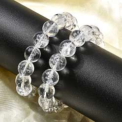 Хрусталь Браслеты из натуральных круглых бусин из кварца для женщин, бусины : 12 мм, внутренний диаметр: 2-3/8 дюйм (6 см)