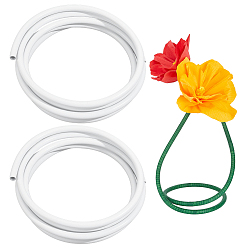 Белый 2 рулоны пластиковых алюминиевых изогнутых трубок, формовочная трубка для укладки, самодельные цветочные стебли, белые, 5000x16.5 мм