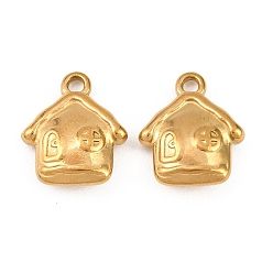 Дом 304 подвески из нержавеющей стали, золотые, дом, 16.5x14.5x5 мм, отверстие : 2 мм